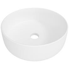 Allure 360mm White Raked Round Ceramic Above Counter Basin